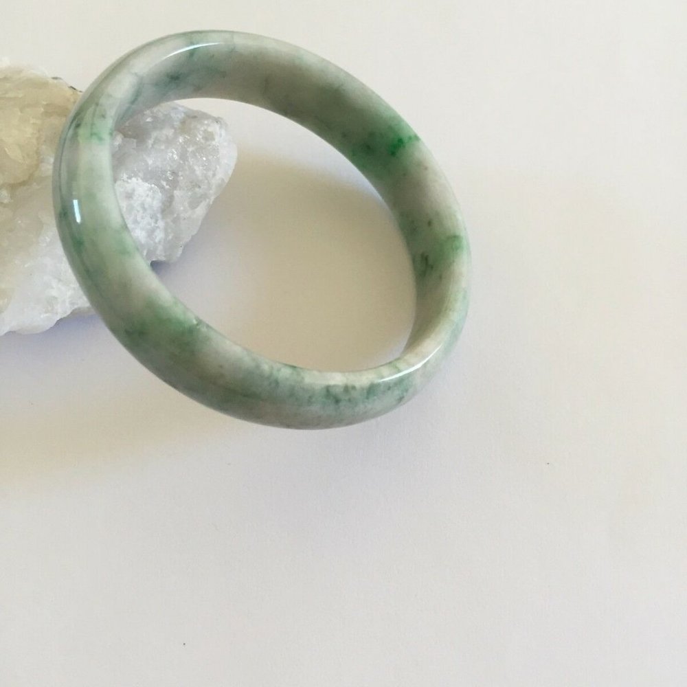 Natural Real Jadeite Jade D Shape Bangle Bracelet Genuine Grade A Untreated